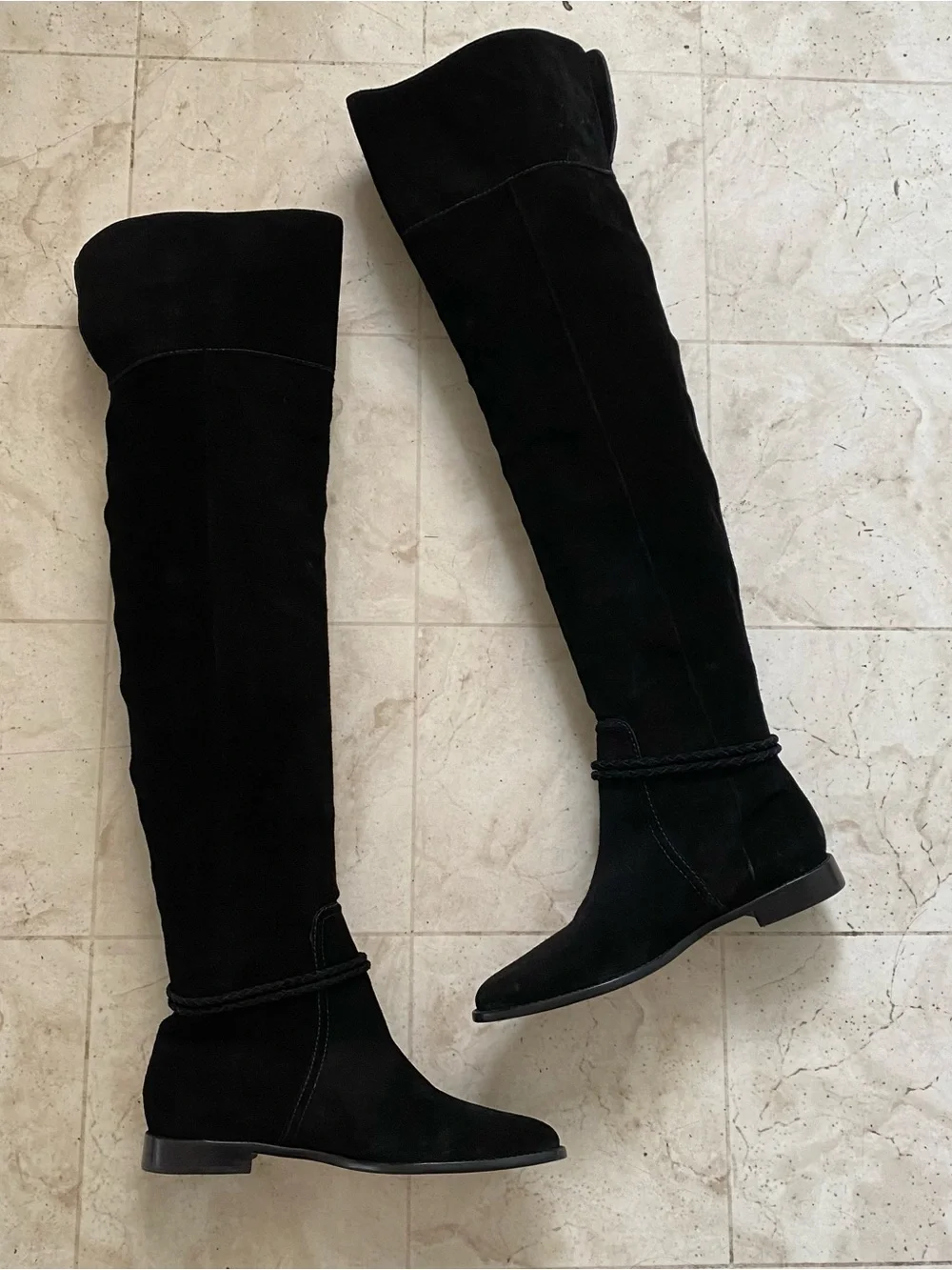 $950 NWOT Ulla Johnson Alps Black Over-the-Knee Suede Riding Tall Boots Size 9.5